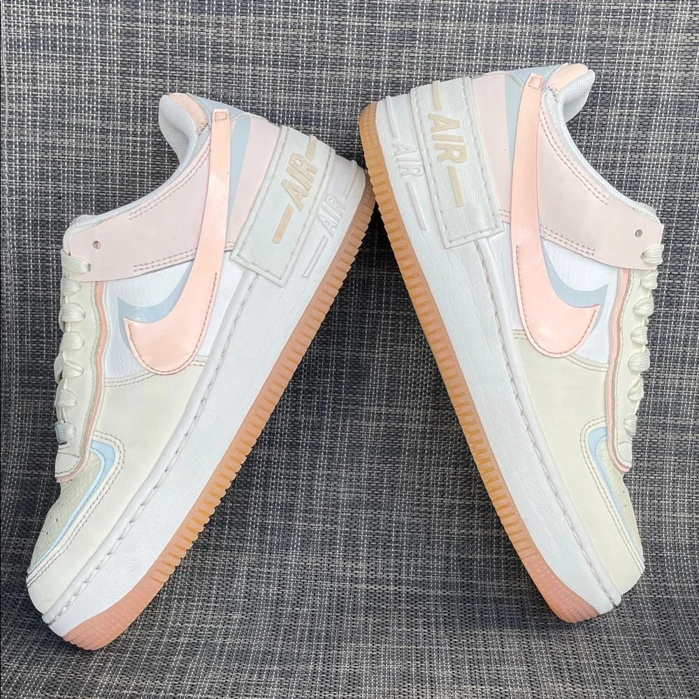 Nike Women's Air Force 1 Shadow 'Coconut Milk Crimson Tint' Lift Sneakers sz 8 - Picture 9 of 12